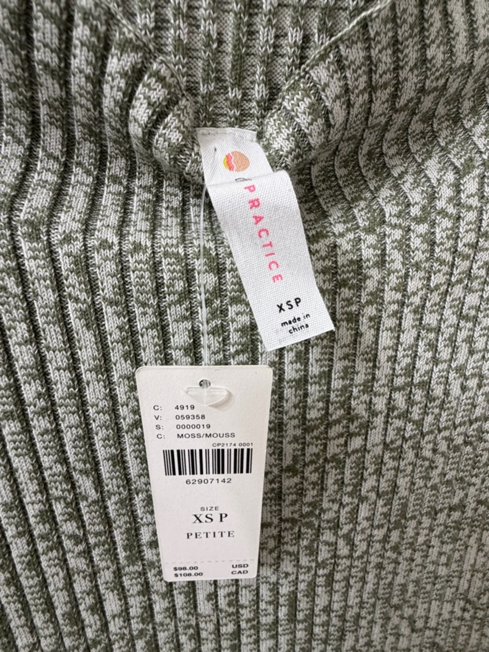 NWT Anthropology Daily Practice Sleeveless Mock Neck Knit Dress - Sage Green - Picture 5 of 7